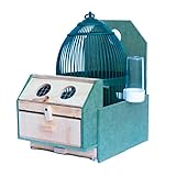 Suinga Jaula para Pájaros Redonda 23x35 cm, Jaula de Reclamo para Perdices con Soporte y Bebedero, Verde