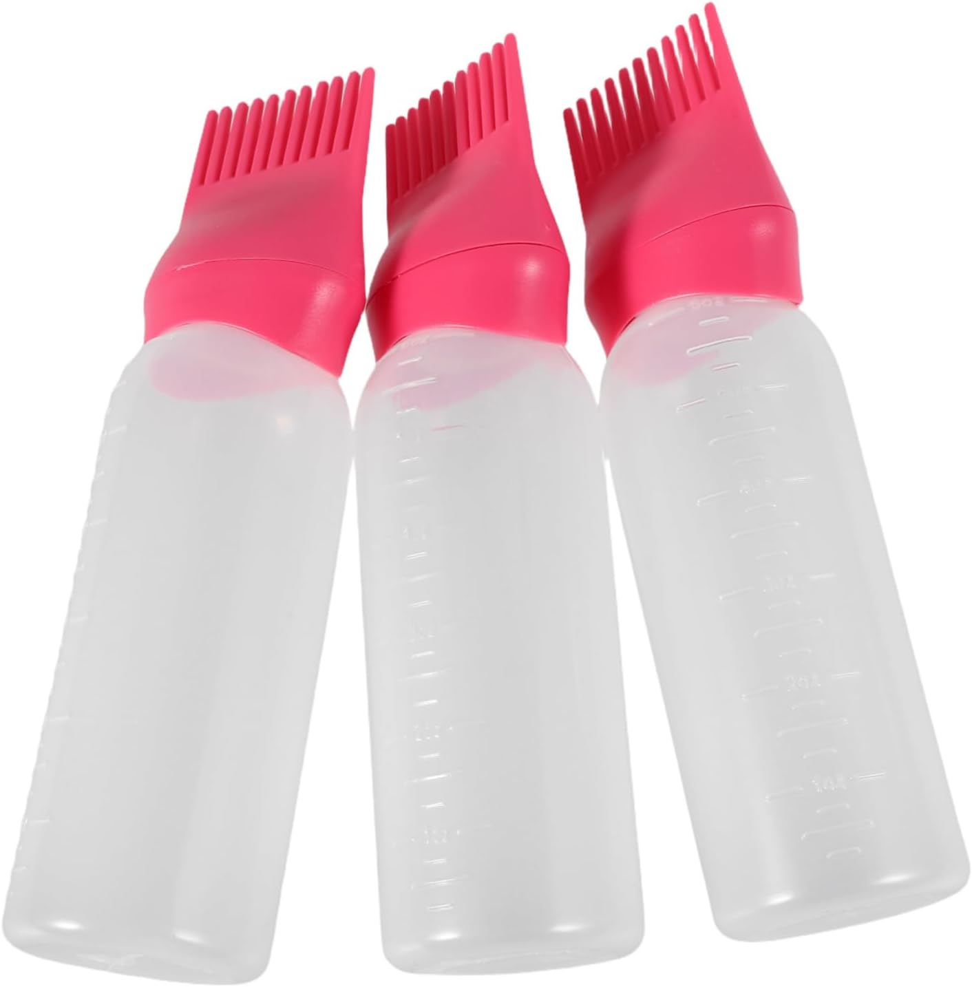 OUNONA 3pcs Plastic Hair Dye Applicator Bottles with Root Comb for Hair