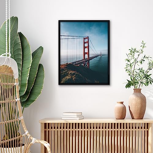 Americanflat 14x18 Picture Frame with Polished Plexiglass - Streamline Collection - Thin Border Picture Frame for Wall Display - Hanging Hardware Included - Black