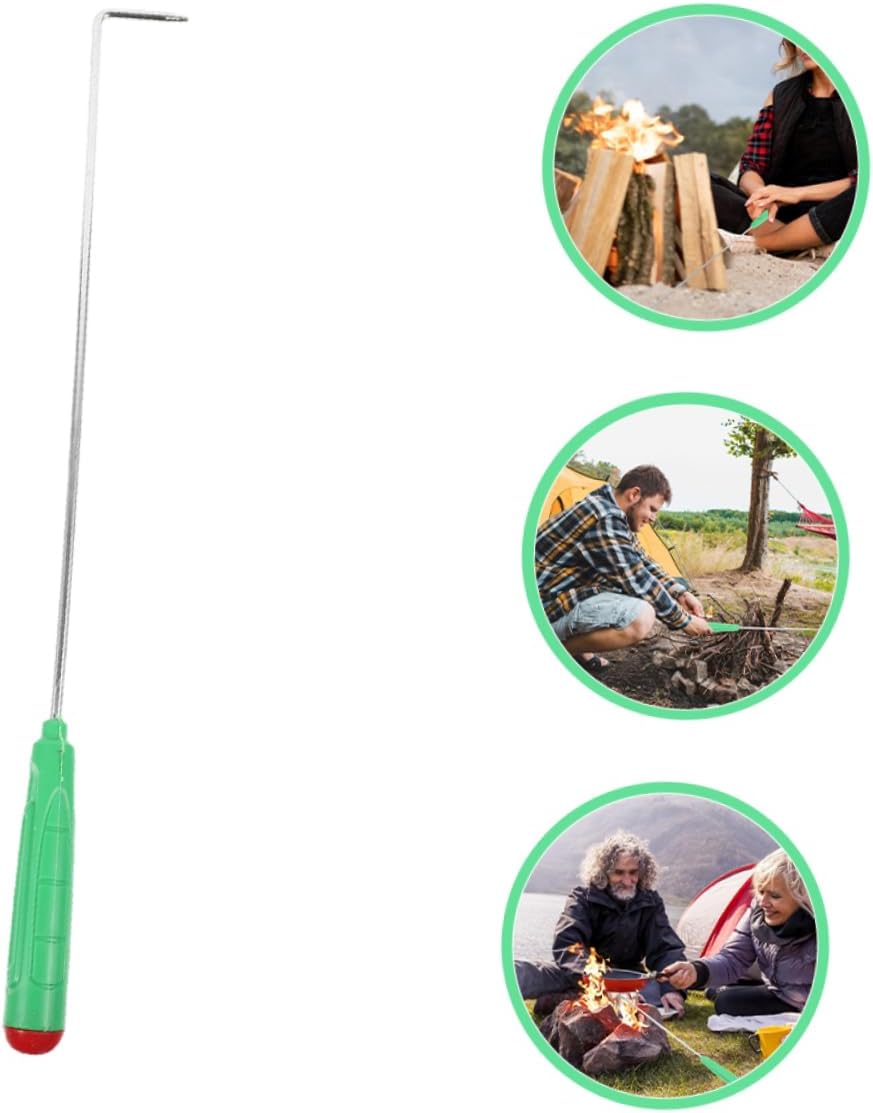 Extra Long Fire Poker Tool with Heat Resistant Iron Handle for Outdoor Use