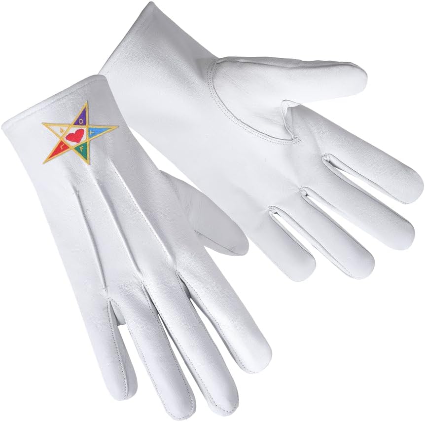 Bricks Masons Youth Department International Masons White Gloves - Leather With Colorful Star