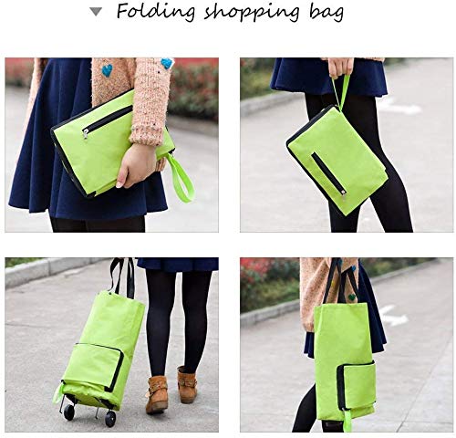Anze Leichter tragbarer Einkaufstrolley, Faltbar Einkaufstasche mit Rädern, Faltbarer Einkaufswagen Wiederverwendbare… – Bild 4