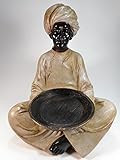 Mohr mit Schale 20 x 16 cm Afrika Figur Pralinenschale im Kolonialstil Deko GWV 37388