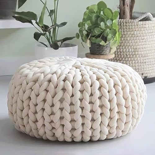 Arm Knitting Yarn For Chunky Yarn Blanket,Braided Knot Throw Cotton Wool Bulky Giant Yarn For Hand Knit Blanket Diy,Soft Washable Tube Bulky Giant Yarn For Weave Craft Crochet(Milk White, 0.55Lb) #TOP1