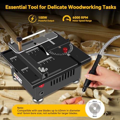 AutoShark Mini Multi-Functional Table Saw, Mini Table Saws for Crafts, Multi-functional Mini Table Saw for Wood Cutting, Angle Adjustable with More Accessories - (10" Table Saw-Pro Kit) by AutoShark - Image 9