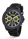TW Steel Carbon Valentino Rossi Mens 45mm Quartz Chronograph Watch with Black Silicon Strap