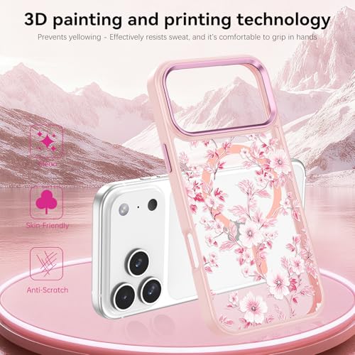 Coque iPhone 17 Pro transparente fleurie compatible MagSafe VENINGO - 3