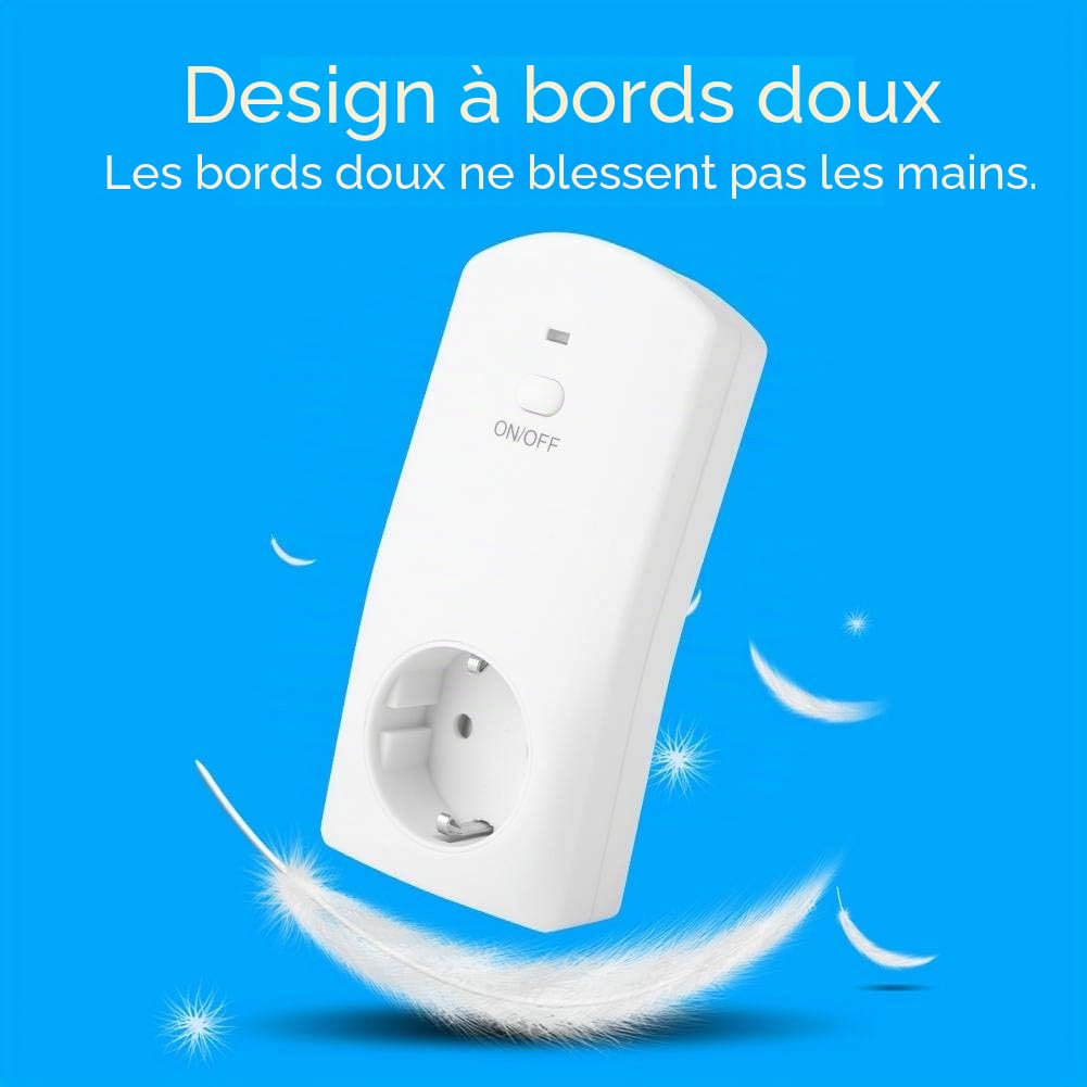 110-240V Prise de Thermostat sans Fil, Wireless Thermostat d’ambiance programmable Intelligent avec Affichage Température et Heure Convient pour Radiateur, Climatisation Appareils Electriques(EU)
