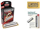 HOHNER Marine Band CROSSOVER Harmonica, Key C#, Diatonic w/ Case, Book