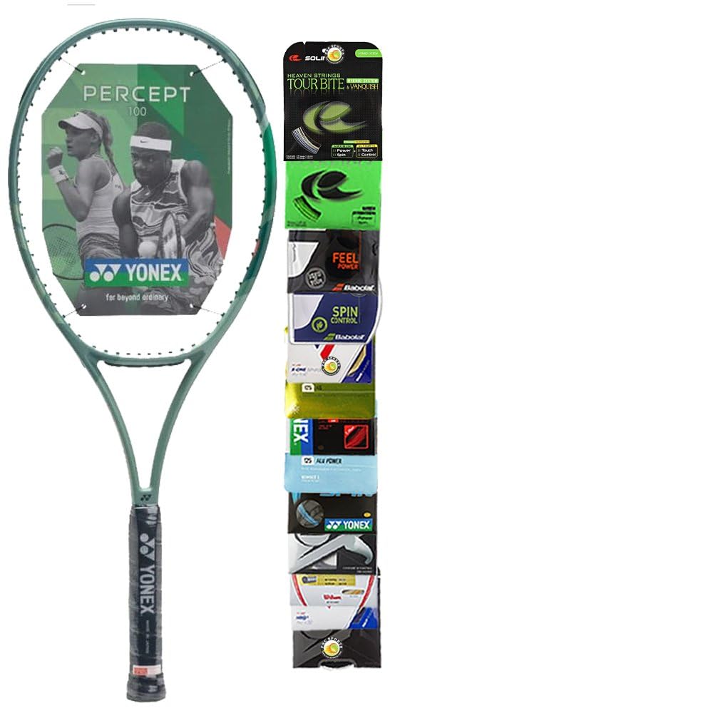 Yonex Percept 100 Tennis Racquet, (Choice of String & Tension) (4 1/2), Olive Green