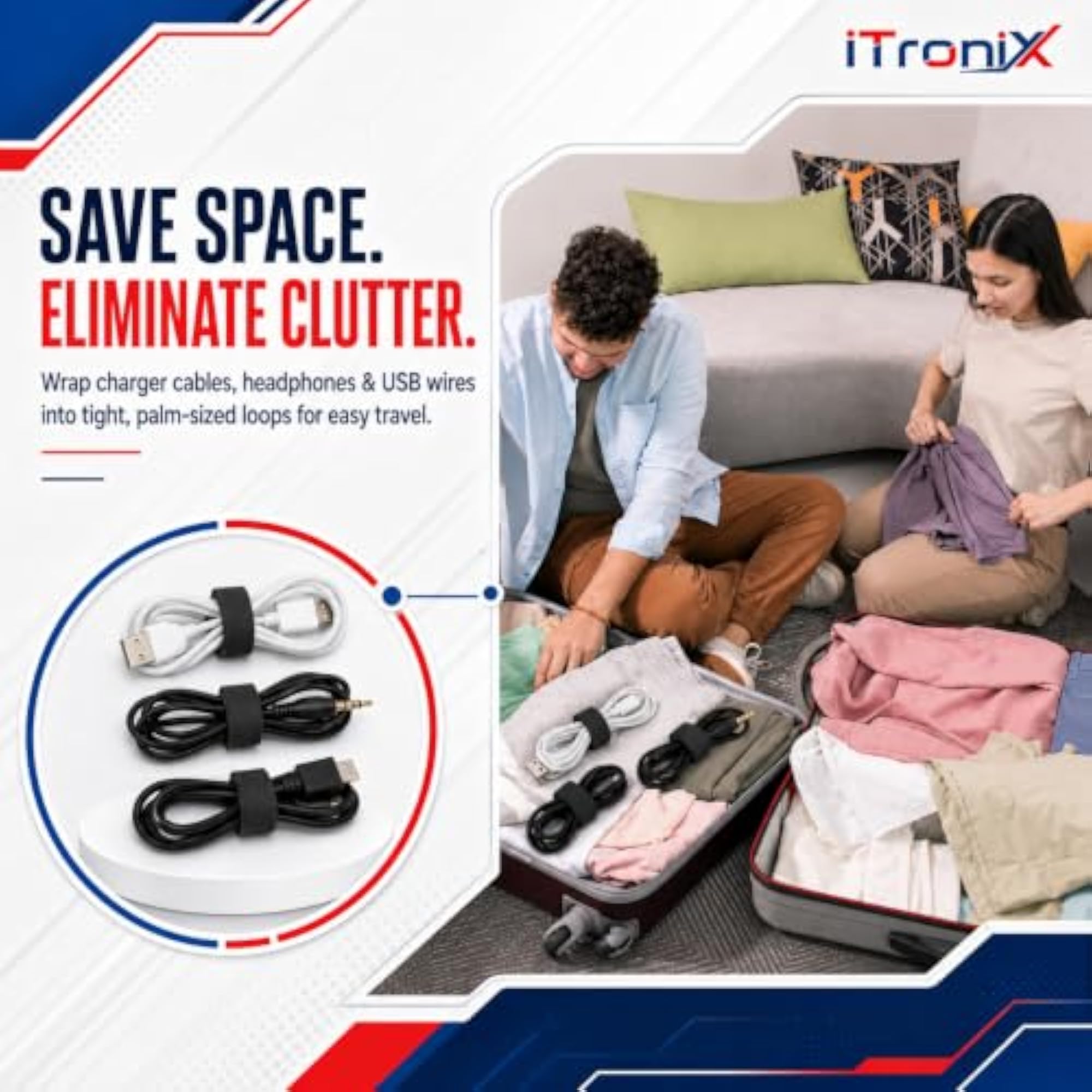 Cable Organizer Hook & Loop Cable Strap