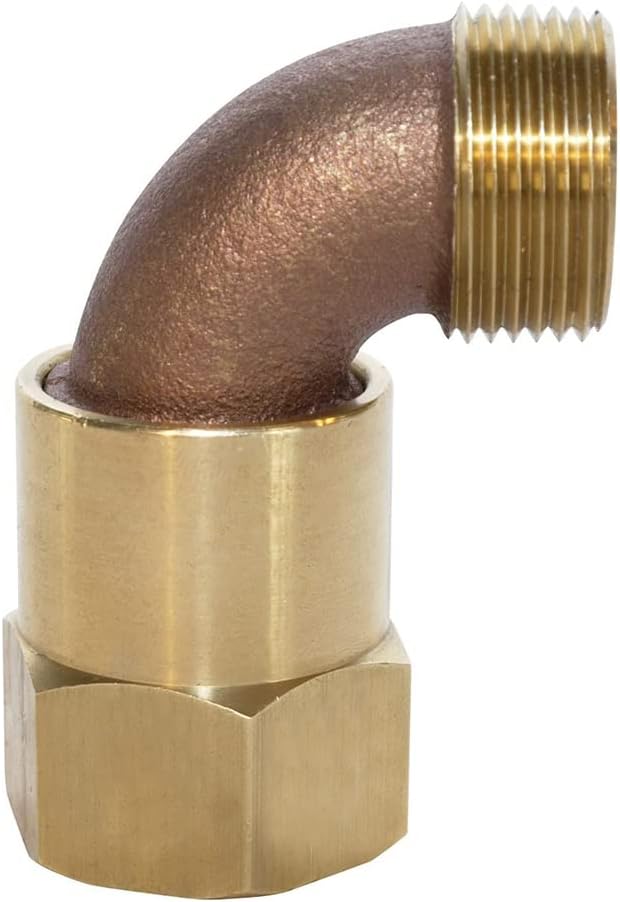 Underhill Garden Hose Swivel, 3/4-Inch FTP x 3/4-Inch MHT Outlet, Metal Connectors, Adapter, Fittings, Outdoor Garden, Solid Brass, HS-075