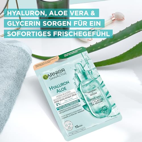 Hyaluron Tuchmaske von Garnier für feuchtigkeitsspendende Gesichtsbehandlung