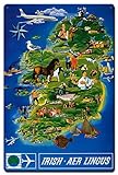 Losea Irish AER Lingus Metal Tin Sign Wall Art Decor for Living Room Vintage Art Coffee Bar Signs Home Decor Gifts Decoration 8 x 12 inches