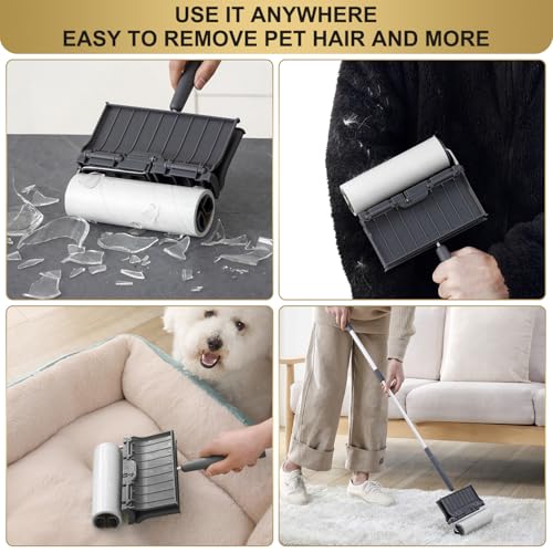 Image of Fedicelly Large Lint Rollers Pet Hair Extra Sticky Refills,Mega Value Set 6.3 inches Wider with 320 Sheets for Cat and Dog Hair Removal,80 Sheets Per Roller