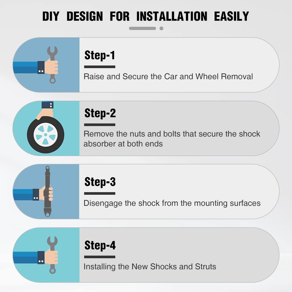 LSAILON 2 pcs Front Struts Shocks Absorbers Replacement for 2002-2006 for Chevy Avalanche 1500,1999-2007 for Chevy Silverado 1500,2000-2006 for Chevy Suburban 1500,2000-2006 for Chevy Tahoe,1999-200