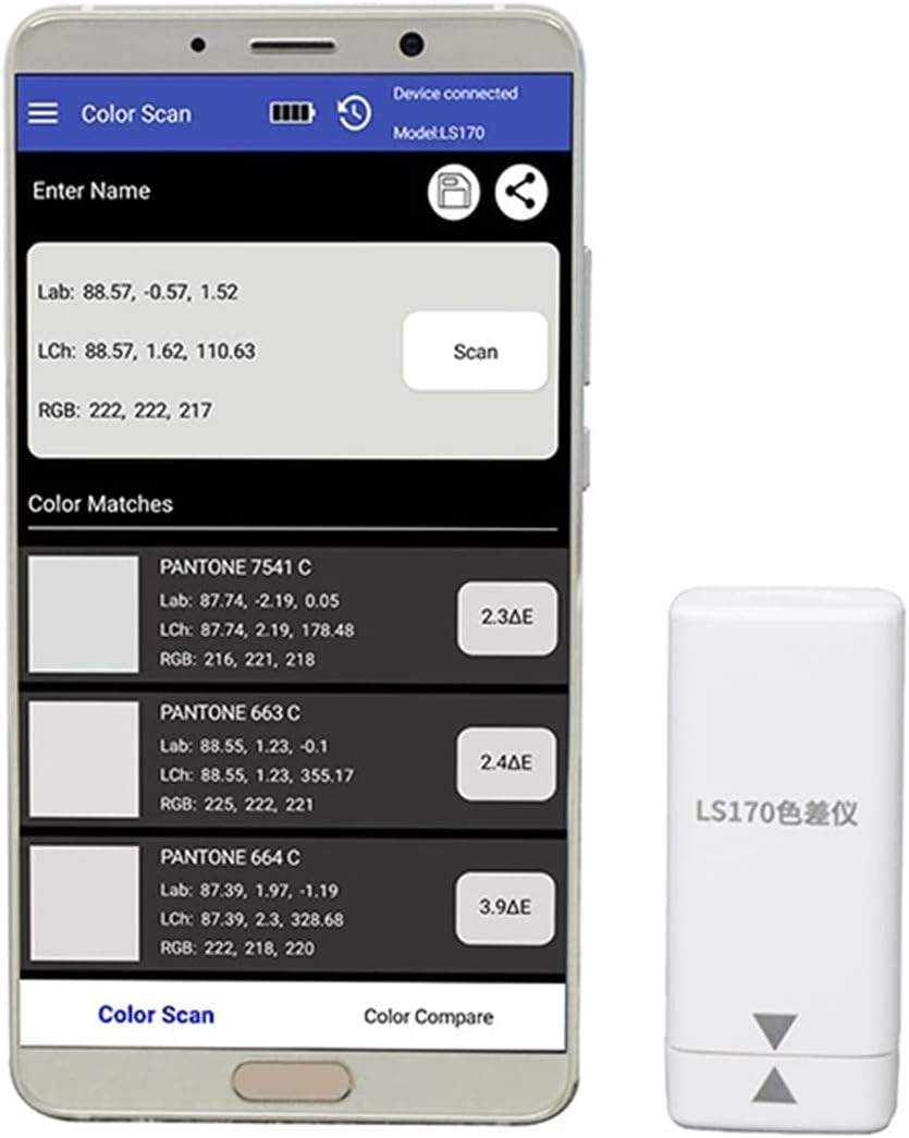 45/0 Digital Hand-held Colorimeter Color Difference Analyzer for Paint Ink Plastic Coating with Mobile Phone APP LS170 Apply to Paint, Plasic, Printing