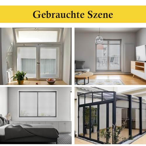 fowong Fliegengitter Fenster mit 10x Reißfestigkeit Upgrades Nanogitter, 122x252cm Extra Stabilität, DIY Katzenkratzfest Fliegennetz Ersatz für Fliegengitter Balkontür Wohnwagen,Grau, Geruchsneutral