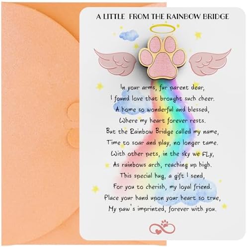 Amazon.com: PUICIO Pet Sympathy Card for Dog, Rainbow Bridge Poem for ...