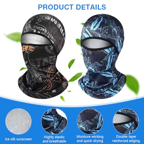 Image of Proberos 2 Pcs Ice Silk Face Mask Balaklava for Men Bike Riding & Biker Head Cover, Outdoor UV Protection Face Mask, Stretchy Breathable Quick-Dry Face Cover for Bike Riding & Outdoor Sports