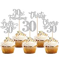 Amazon.co.jp: 30ピース Happy 30th Birthday カップケーキトッパー
