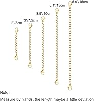 Vista 5 de 5 piezas extensores de cadena de collar de acero inoxidable dorado extensores de collar para pulsera tobillera extensores de cadena de acero