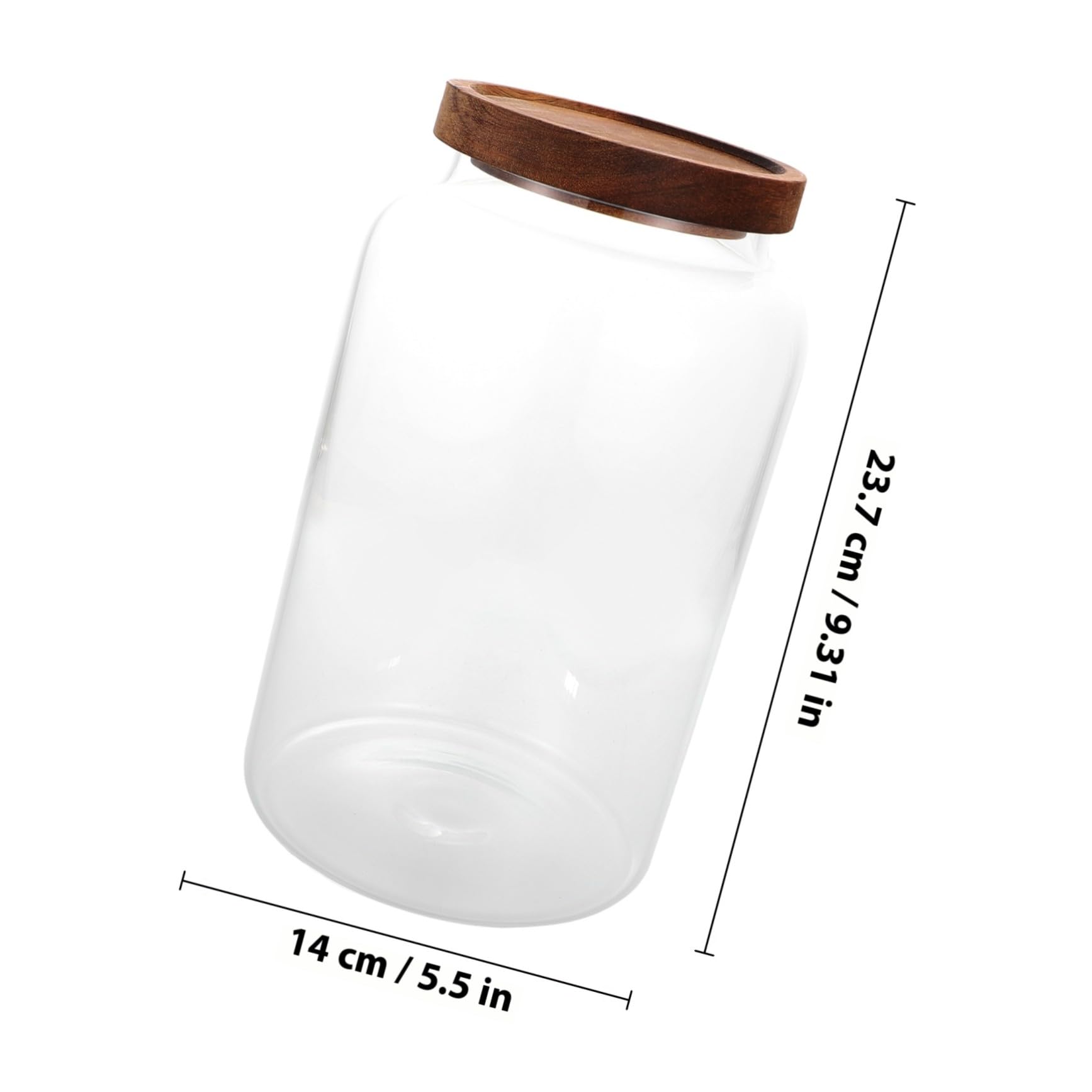 VICASKY Küchenvorratsglas 2, 8l aus Glas mit Holzdeckel für Lebensmittel | Getreide und Vorräte, Flacher Boden, Tisch und Küchenbereich, Klare Sicht den Inhalt