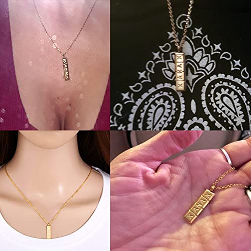 Pill Necklace,Womens Girls Small Pill Capsule XANAX ID Bar Pendant Stainless Steel Necklace Jewelry4