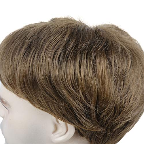 Lydell Short Straight Synthetic Wigs with Bangs for Men Light Brown by Lydell - Image 5