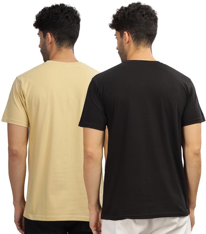 Image of XENOVAURBAN Unisex Regular Cotton Combo of 2 Solid Color Tshirt