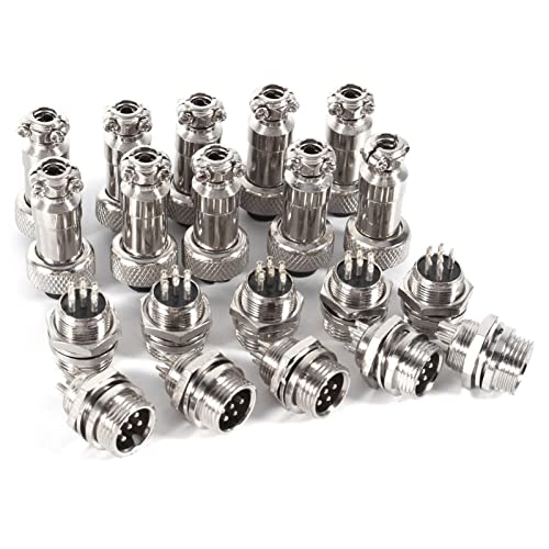Conector aviación metálico durable 10 sets GX12 6 pines