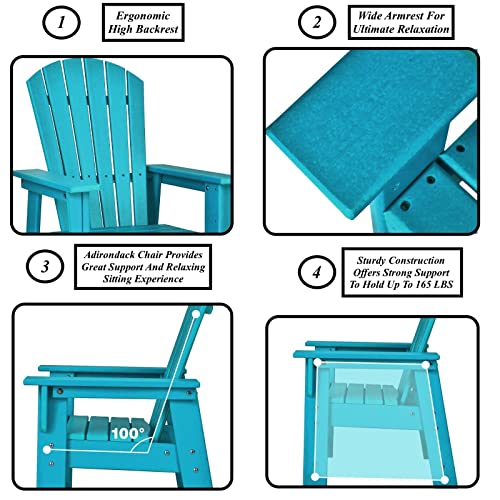Patio Kids Adirondack Chair Lounge Armchair Ergonomic Design High Backrest Wide Armrest Spacious Seat Polystyrene Wood Construction Suitable For Backyard Garden Poolside Balcony Indoor Outdoor Use #TOP2