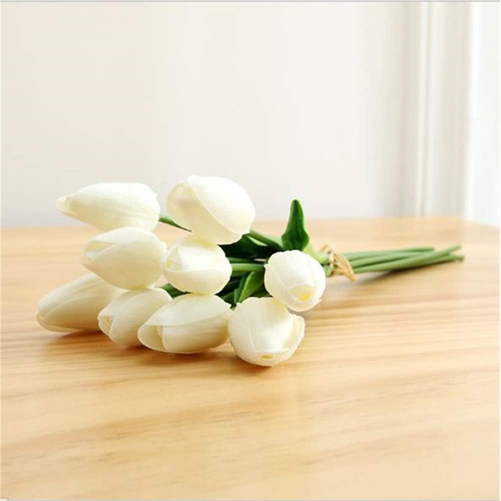 30 Pcs Artificial Tulip Flowers Real Touch Tulips Fake PU Tulip Flower Bouquet for Home Wedding Party Office Decor