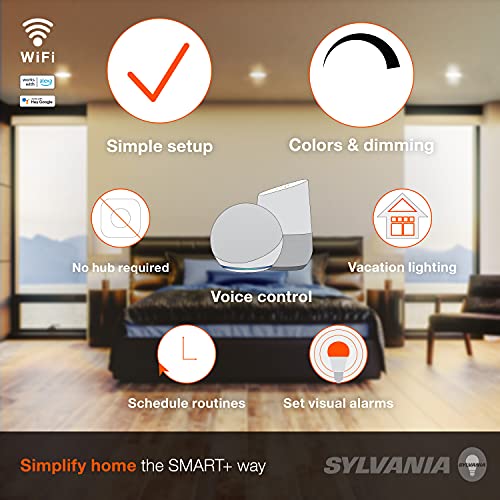 Sylvania WiFi LED Smart Light Bulb, 65W Equivalent Dimmable Soft White BR30, Works with Alexa and Google Home Only - 4 Pack (75689) by LEDVANCE - Image 3