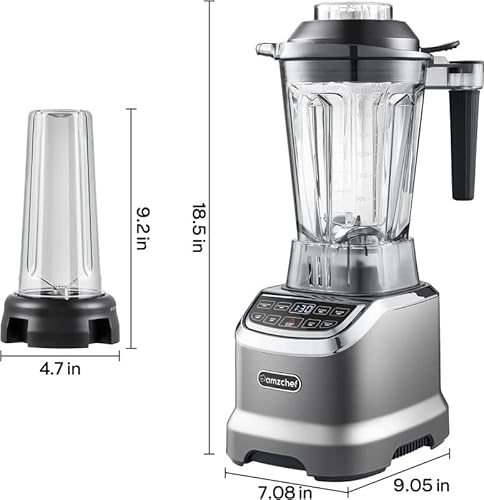 Amzchef Smoothie Countertop Blender, 1800 W Professional Blender For Kitchen With 600Ml Travel Bottle, High-Speed Blender For Shakes, Smoothies, Ice Crushing, Frozen Fruits(Update) #TOP6