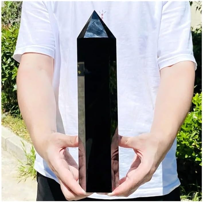 1pc 400-450g Obsidian Obelisk Quartz Crystal Column