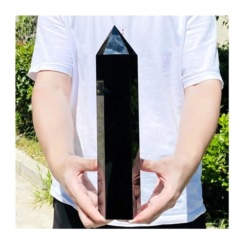 Obélisque d'obsidienne de 500g : colonne de cristal de quartz d'exception - 3