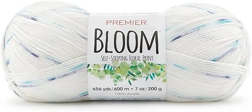 Miniatura 2 de Premier Yarns Bloom DK - Hilo de peso, hilo autofregado para tejer y tejer, Sweet Pea, 7 onzas, 656 yardas