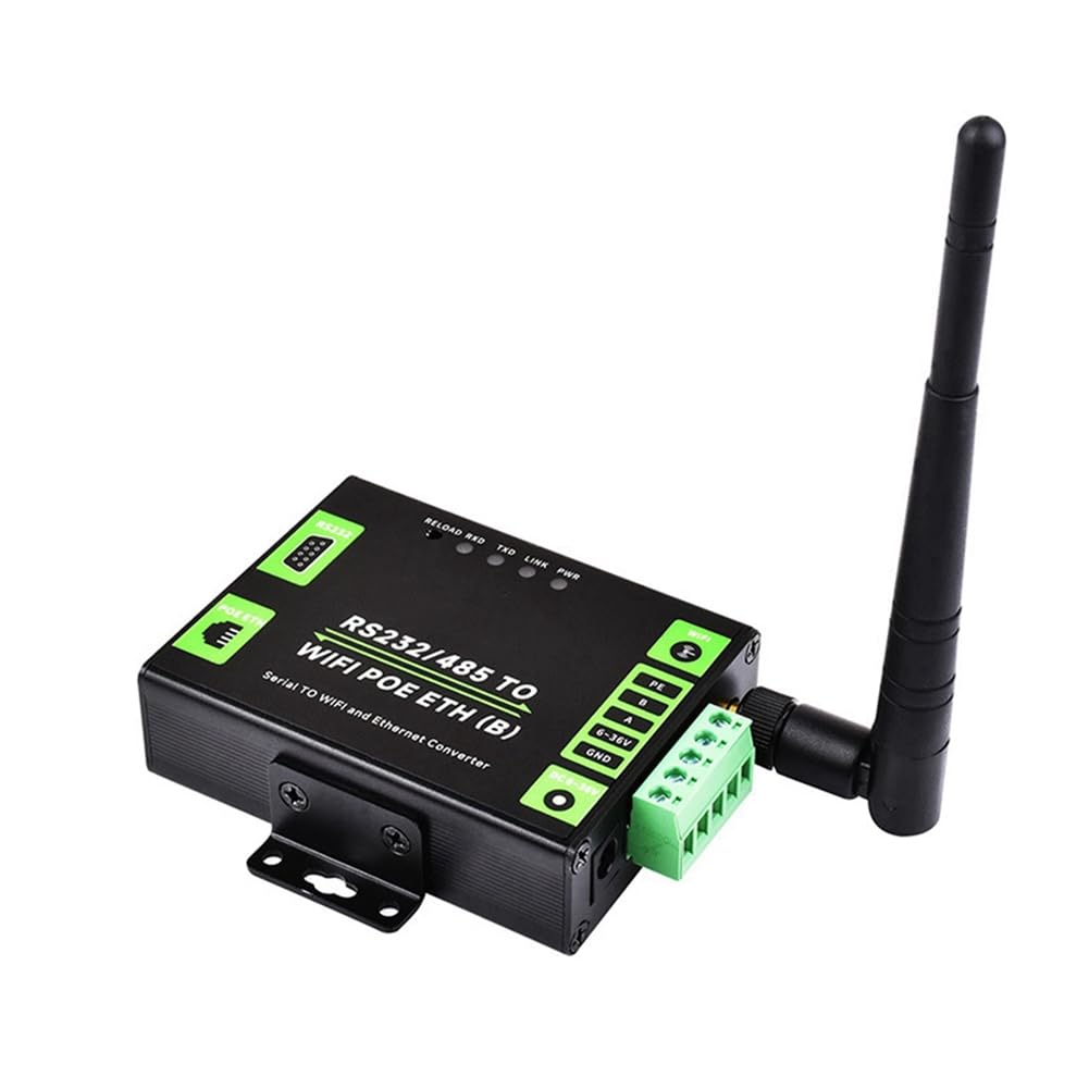 Serveur Série Industriel de Qualité Professionnelle RS232/485 vers WiFi et Ethernet, Passerelle Modbus, Passerelle MQTT, Port Réseau POE