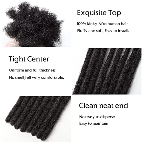 Human Hair Dreadlock Extensions,Locs Extensions Human Hair Regular Loc Extensions Human Hair,Human Hair Locs For Women/Men,Natural Black Can Be Bleached And Dyed,Full Handmade Permanent Soft Locs For Women/Men(10Inch-0.6Cm（Pack Of 20Locs） #TOP4