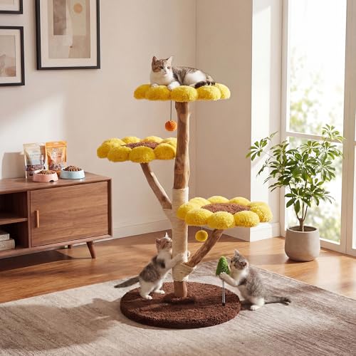Árbol para gato moderno para interiores 27.2"L x 18.9"W x 34.6"H miniatura 3