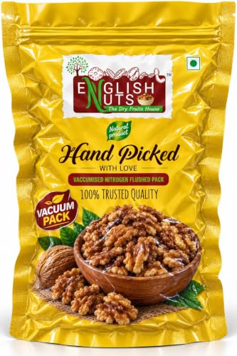 Walnut Kernels 500g | Zip Lock Pouch Pack | Akhrot Giri | Wallnut | Brown Halves Quarter Kernels | Pack Of 1 X 500g |Dried Akhrot Giri | WalnutKarnal |
