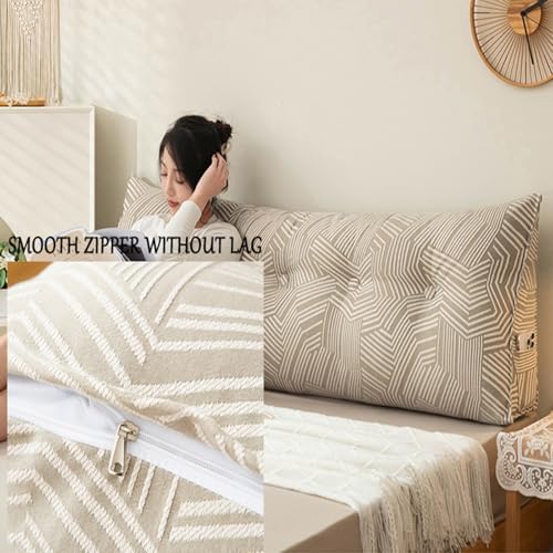 Large Headboard Wedge Pillow for Bed Reading - Triangular Backrest Support Pillow, 120cm Bed Sitting Comfort, Ideal for Reading and Relaxing, Ergonomic Headboard Cushion