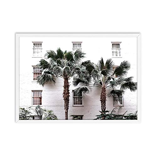 Vert style plante nordique grand format pour habiller un mur vide sans effort 70x100