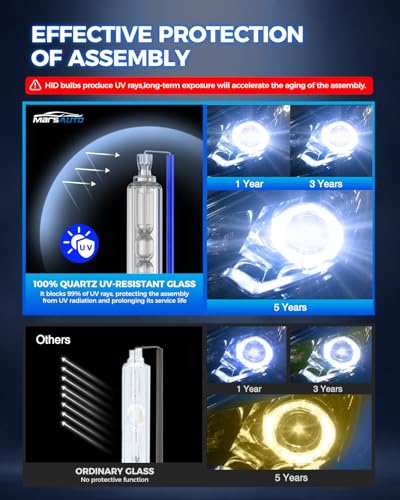 Image of Marsauto D3S HID Bulbs, 66340 42403 42302 35W Xenon Bulb, D3S 8000K White Blue, Up to 500% Brightness, Pack of 2