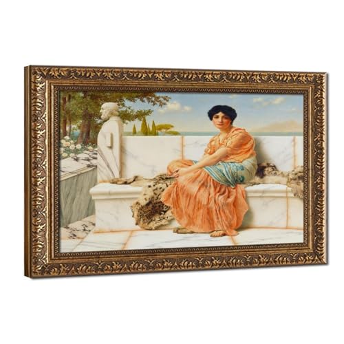 Toile Reverie de John William Godward avec cadre de qualité supérieure 30,5x45,7