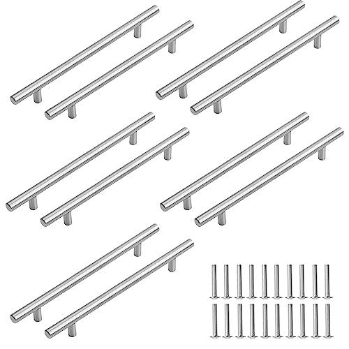 Pinsheng 10 Piezas Tiradores Para Armarios, Cocina y Cajones - Plateados Vintage de Acero Inoxidable - Para Muebles y Puerta Corredera (160mm)