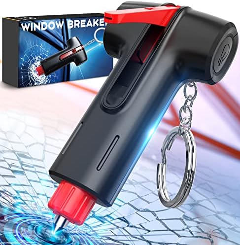 Gifts for Dad From Daughter Wife Fathers Day - UPGRADE Car Window Breaker Seatbelt Cutter Emergency Whistle 3 in-1 Car Safe Escape Tool Spring Loaded Glass Breaker Car Accessories Car Essentials