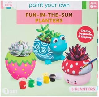 10-Piece 10-Inch Paint-Your-Own Garden Planter Kit with 1 Turtle Planter...