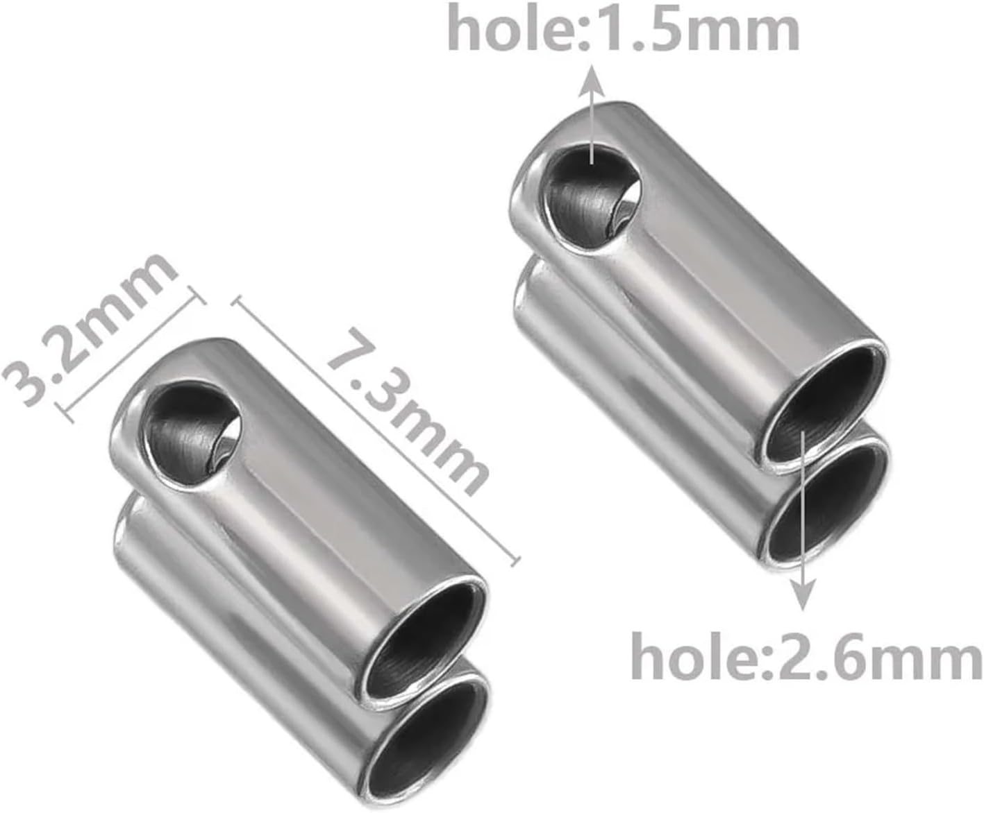 Cable Stops 100pcs Stainless Steel Column End Tip Cap Crimp Clasps For DIY Bead Caps Connector Necklace(Color13)